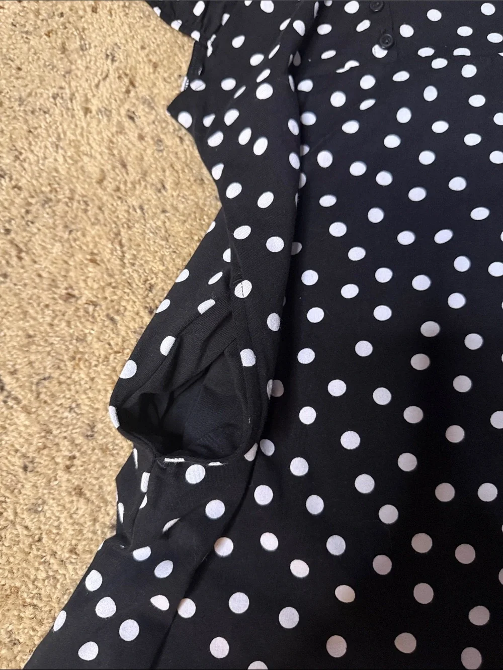 Old Navy Black and White Polka Dot Girls Casual Dress